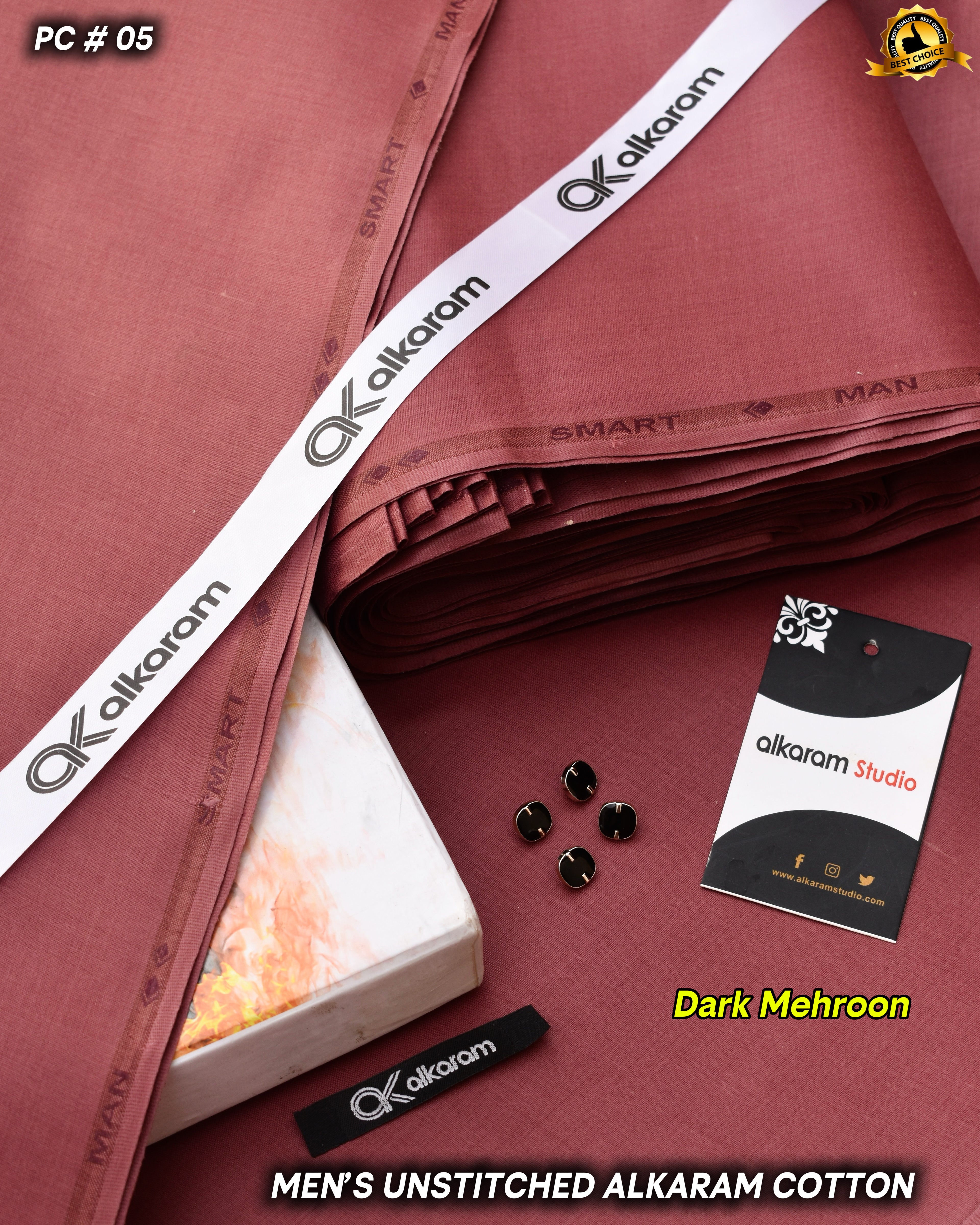 Smart Man Hard Alkaram Cotton- Mehroon