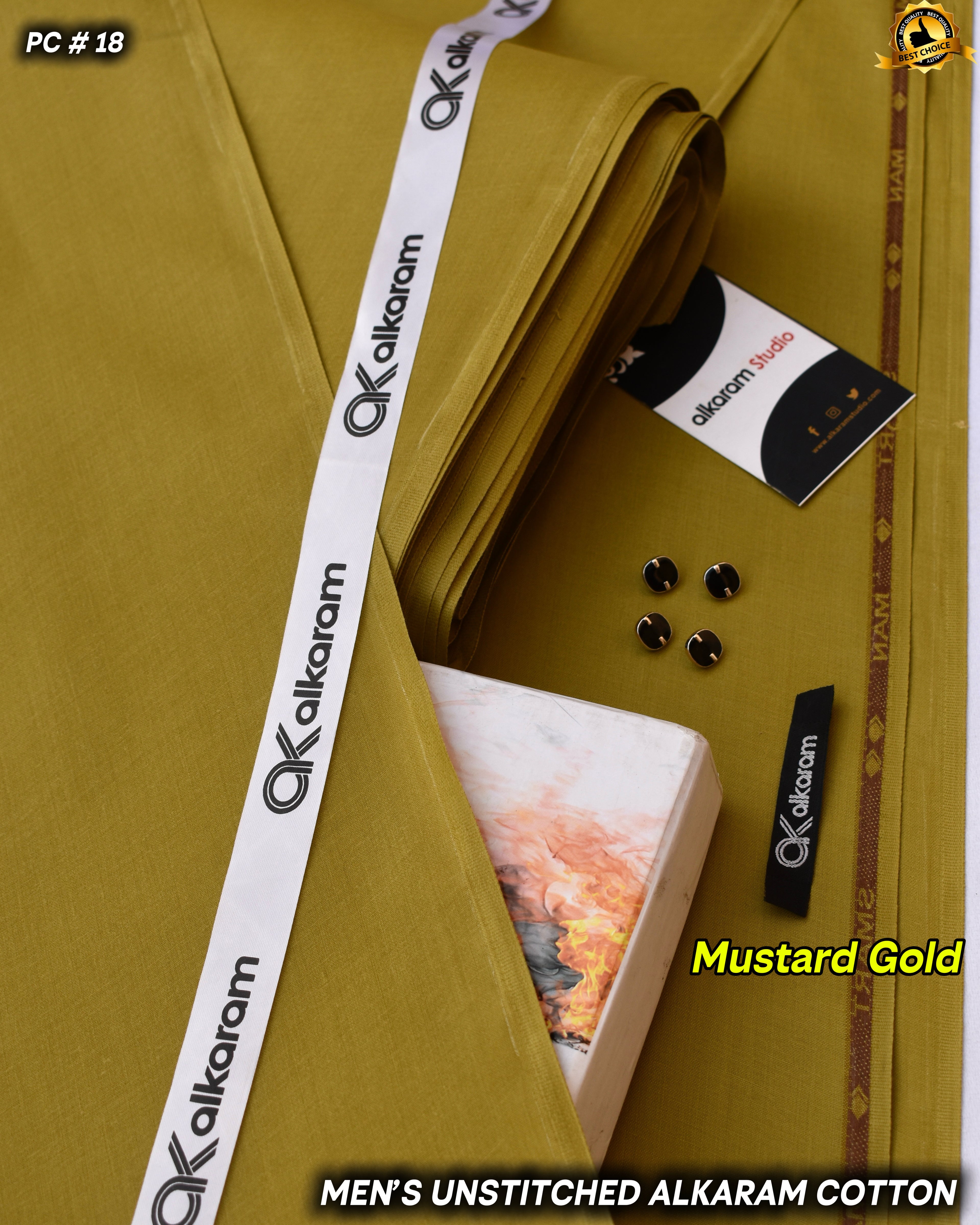 Smart Man Hard Alkaram Cotton- Mustard Gold