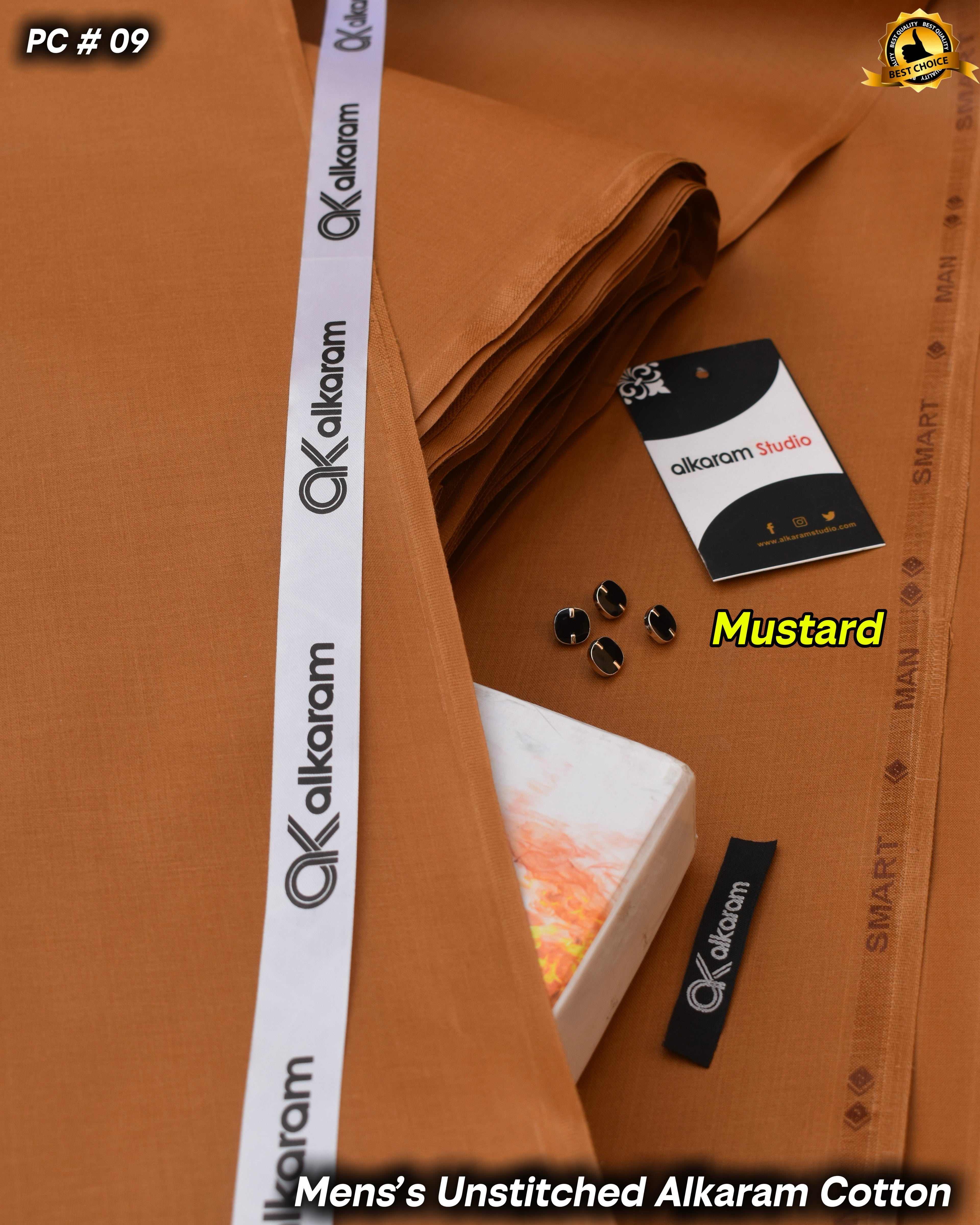 Smart Man Hard Alkaram Cotton- Mustard